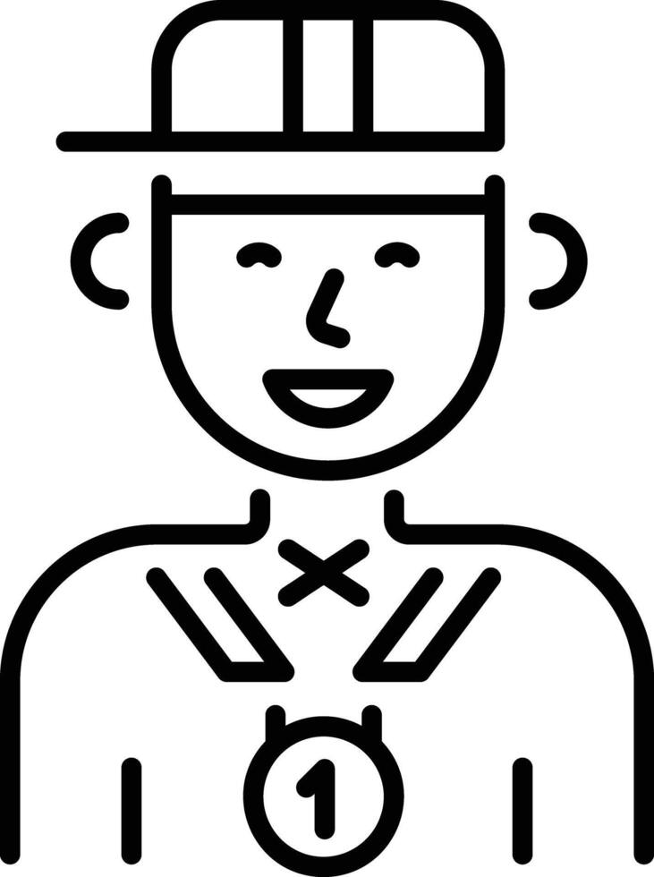 Sports champion icon in linear style vector