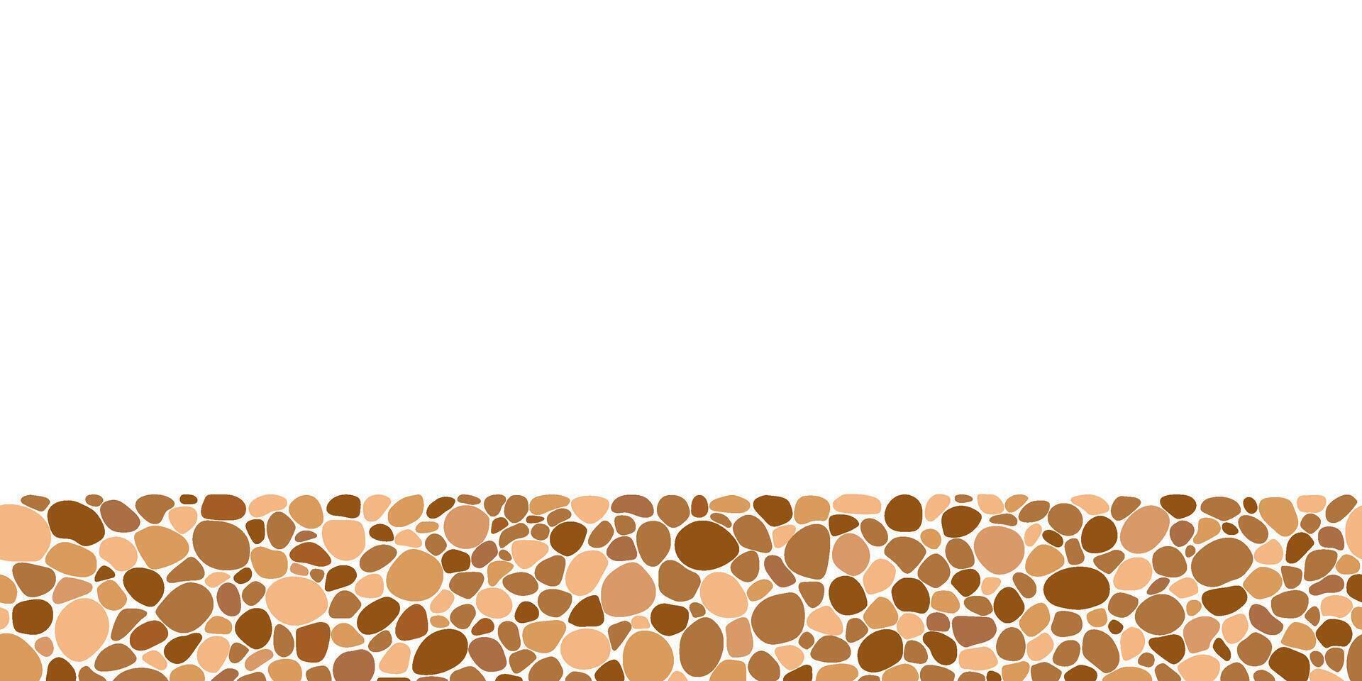 Cobblestone seamless border, street, stone texture. abstract repeat rock ground vector