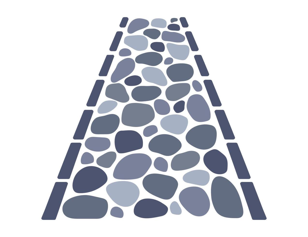 Cobblestone road, stone texture. sidewalk, old garden path vector