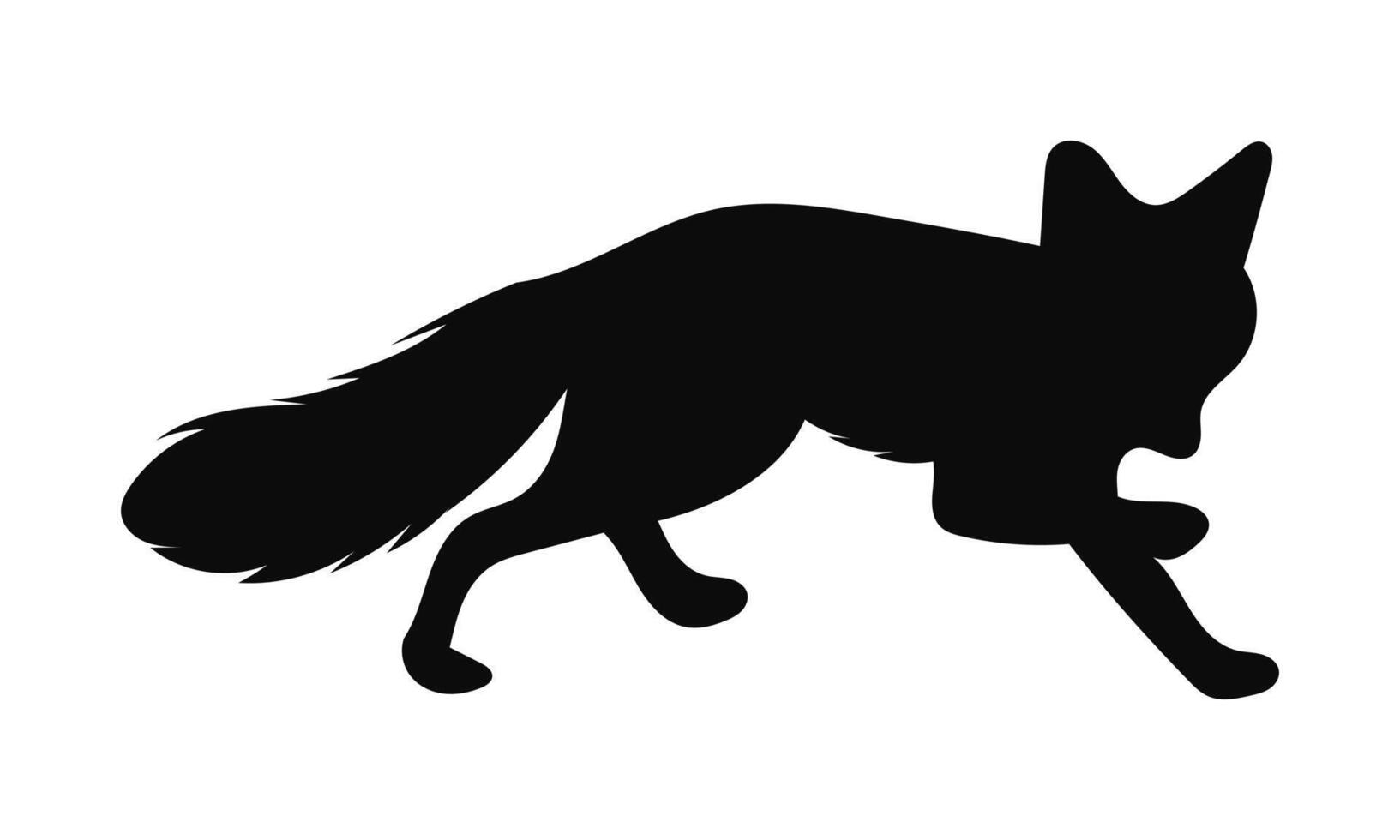 Silhouette of fox. Silhouette illustration vector
