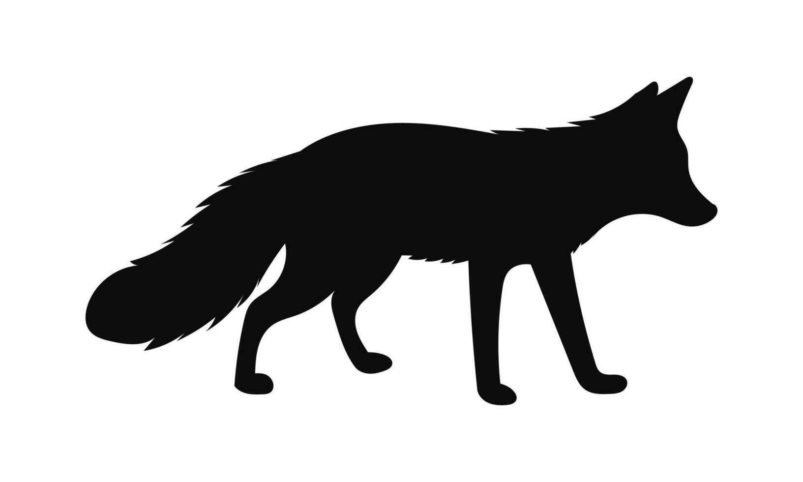 Silhouette of fox vector