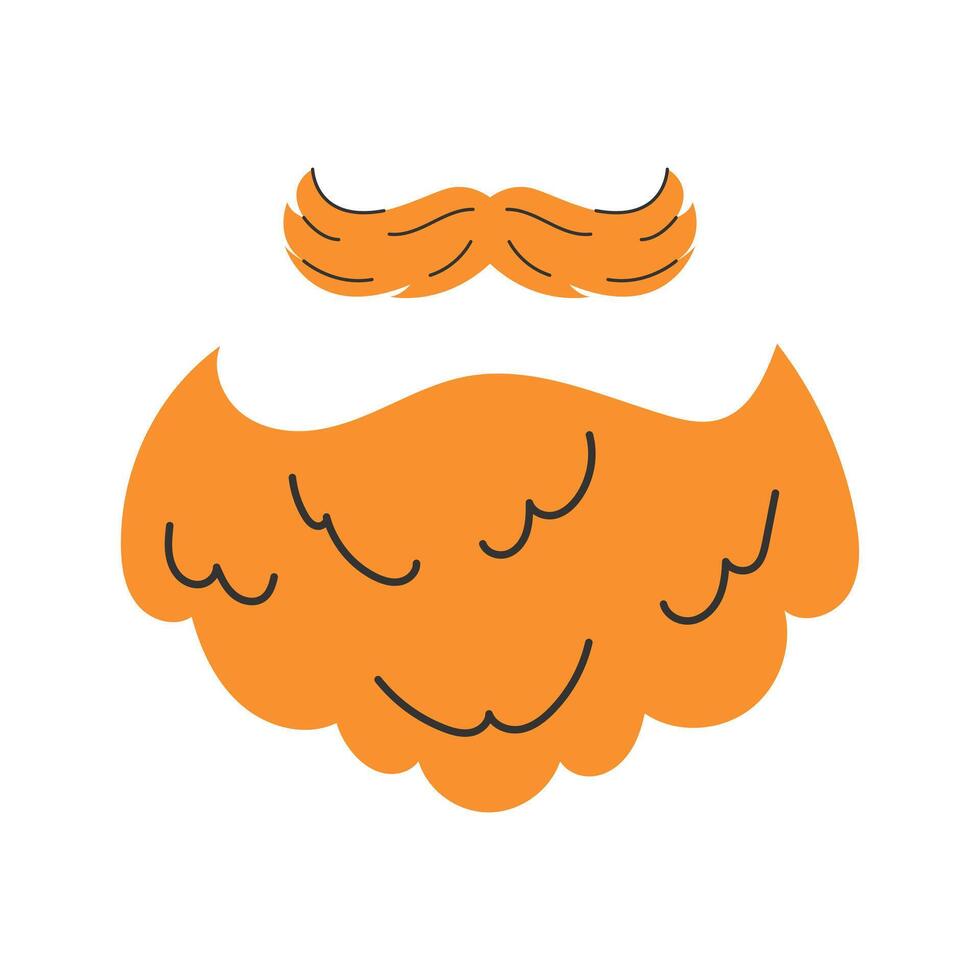 Leprechaun beard and mustache for St. Patrick's Day. illustration. vector