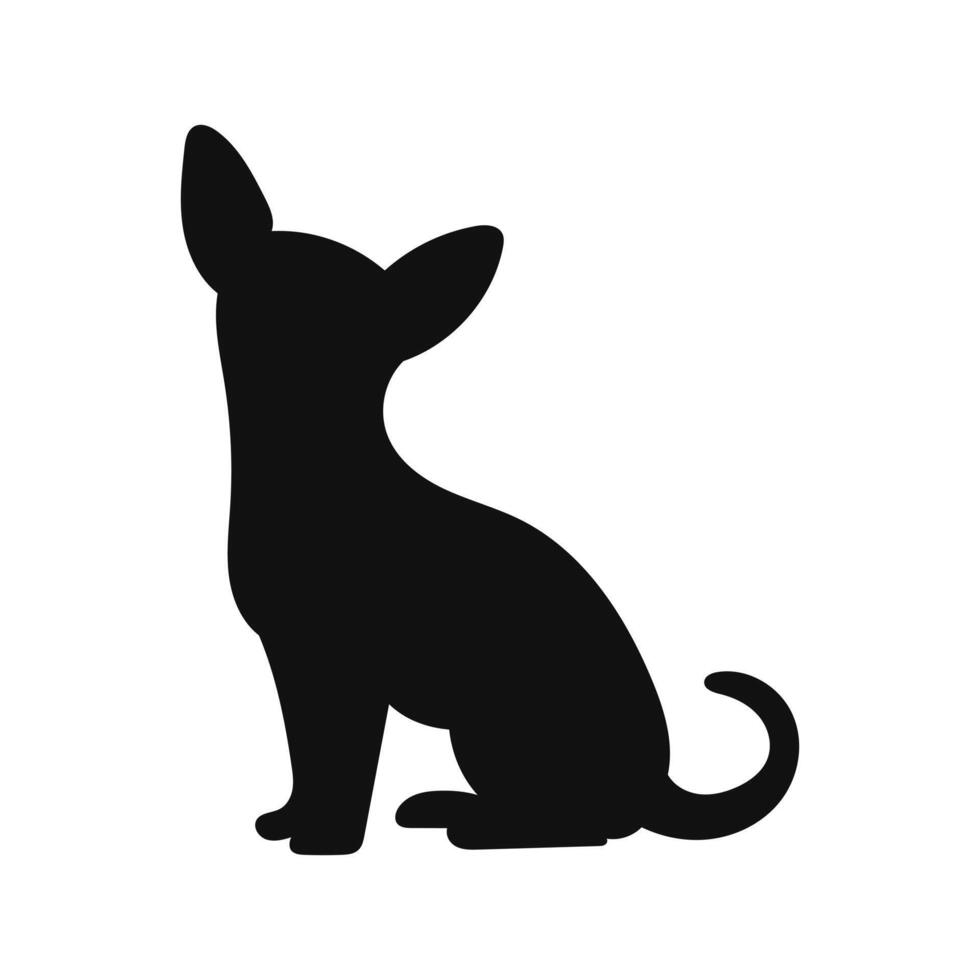 Chihuahua silhouette, dog silhouette vector