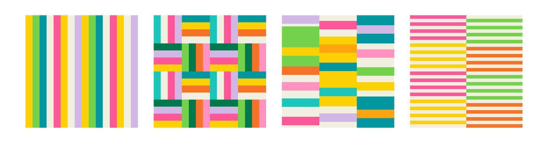 Essentia geometric printable seamless pattern with abstract Minimal elegant line form stroke shapes in vibrant colors. Modern simple background in minimalist mid century style wall art vector