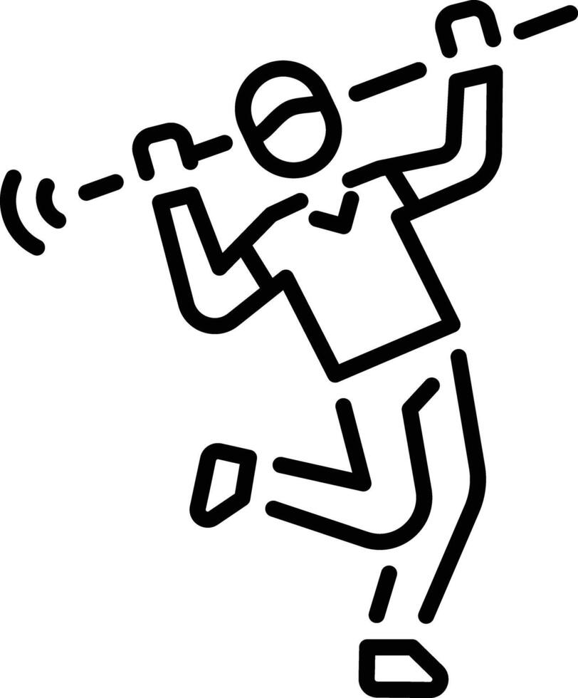 Dancing happy player icon in line style vector