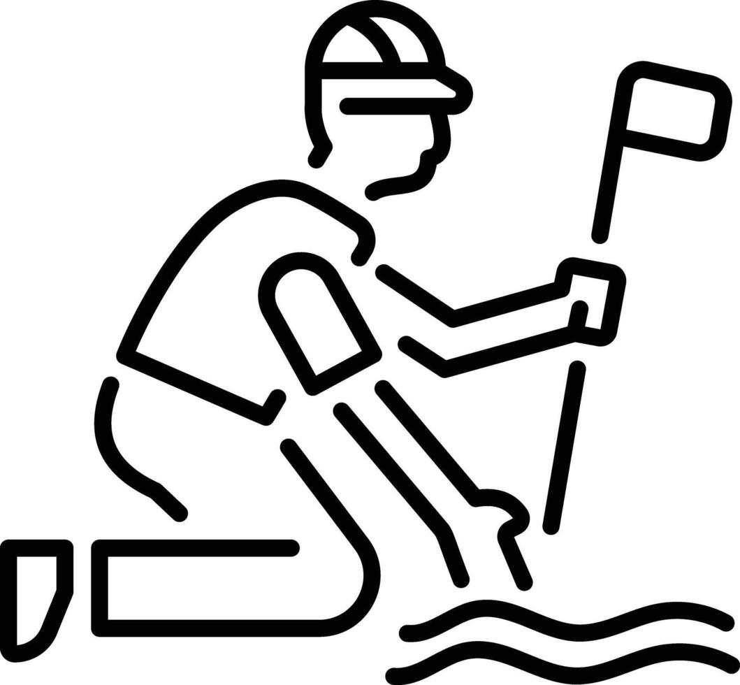 Golf sand bunker icon in linear style vector