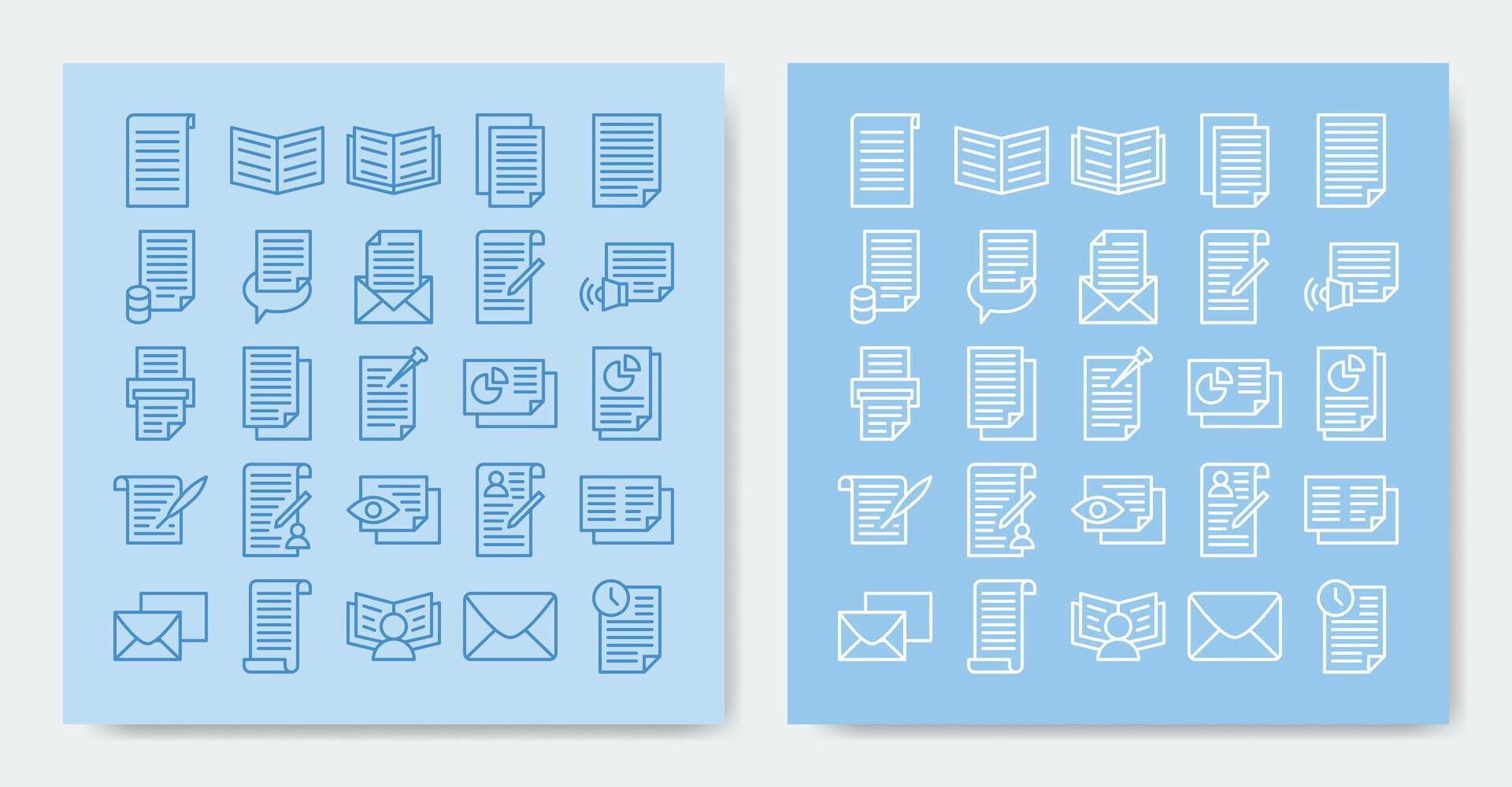 file and document icons set Containing document, report, register and more vector