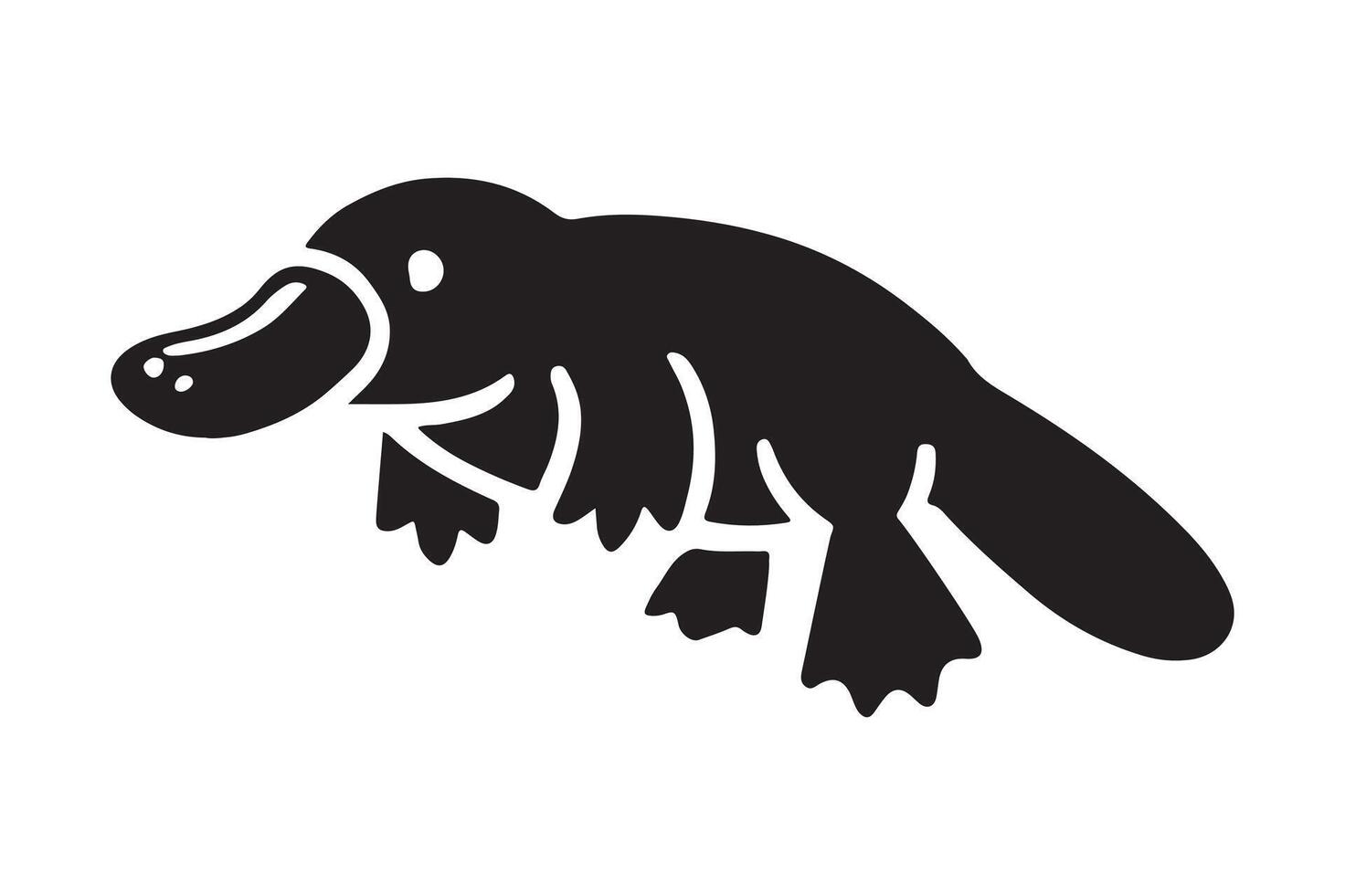 Platypus Outline Silhouette Modern Wildlife vector