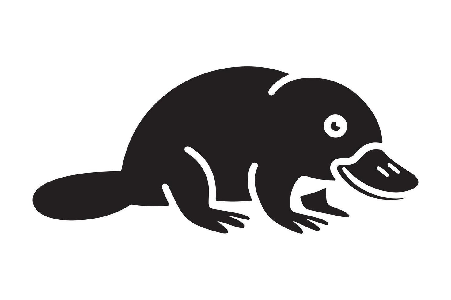 Simple Platypus Silhouette Wildlife Design vector