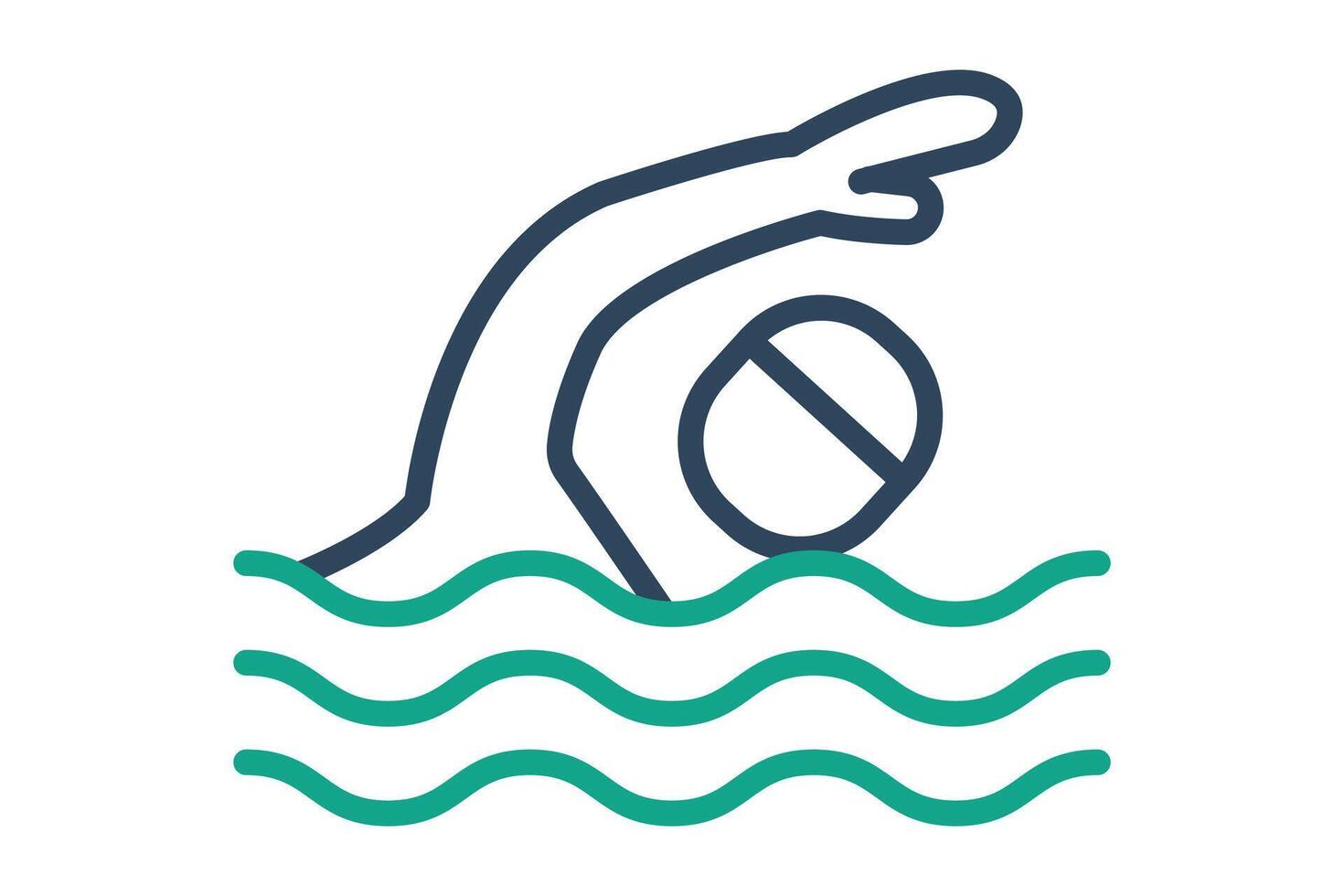 Swimming icon. line icon style. icon related to sport and fitness. gym elements illustration vector