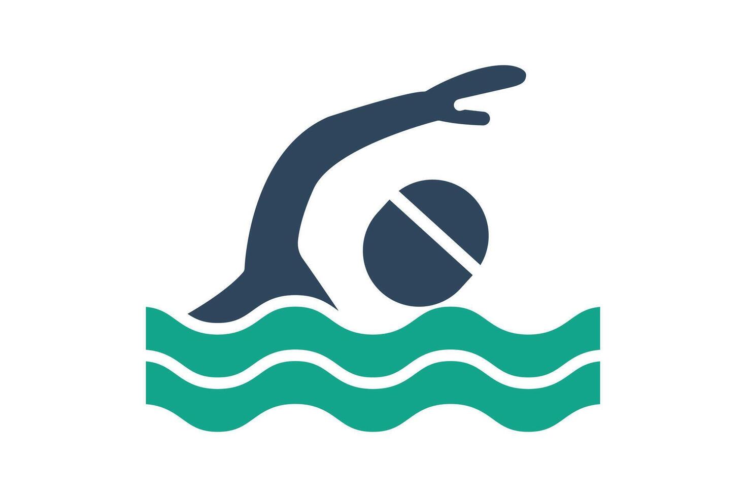 Swimming icon. solid icon style. icon related to sport and fitness. gym elements illustration vector