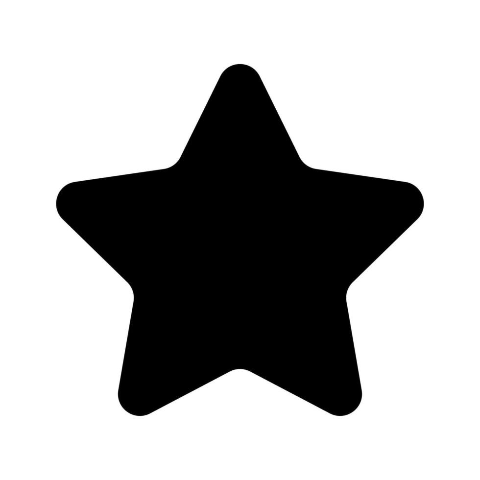 Star simple icon. Black silhouette of star symbol. Rank sign. vector