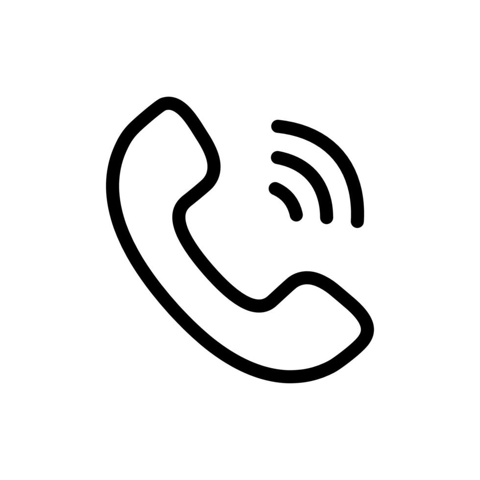 Phone call icon. Ringing phone symbol. Editable stroke vector