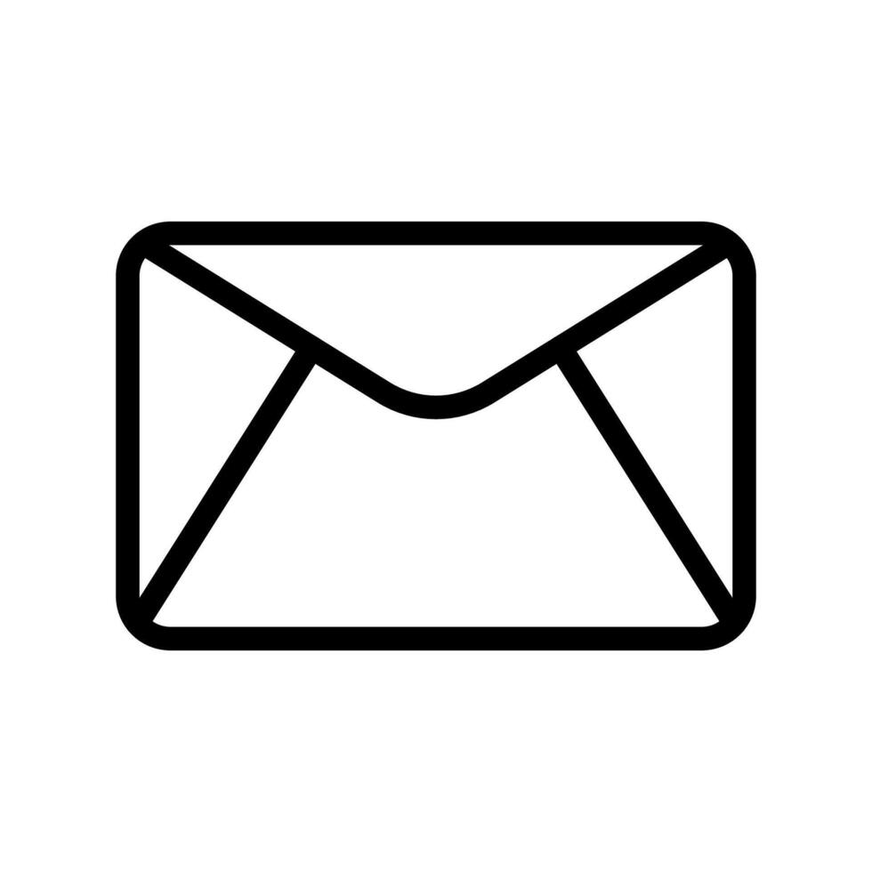 Email icon isolated on white background. Envelope pictogram. Editable stroke vector