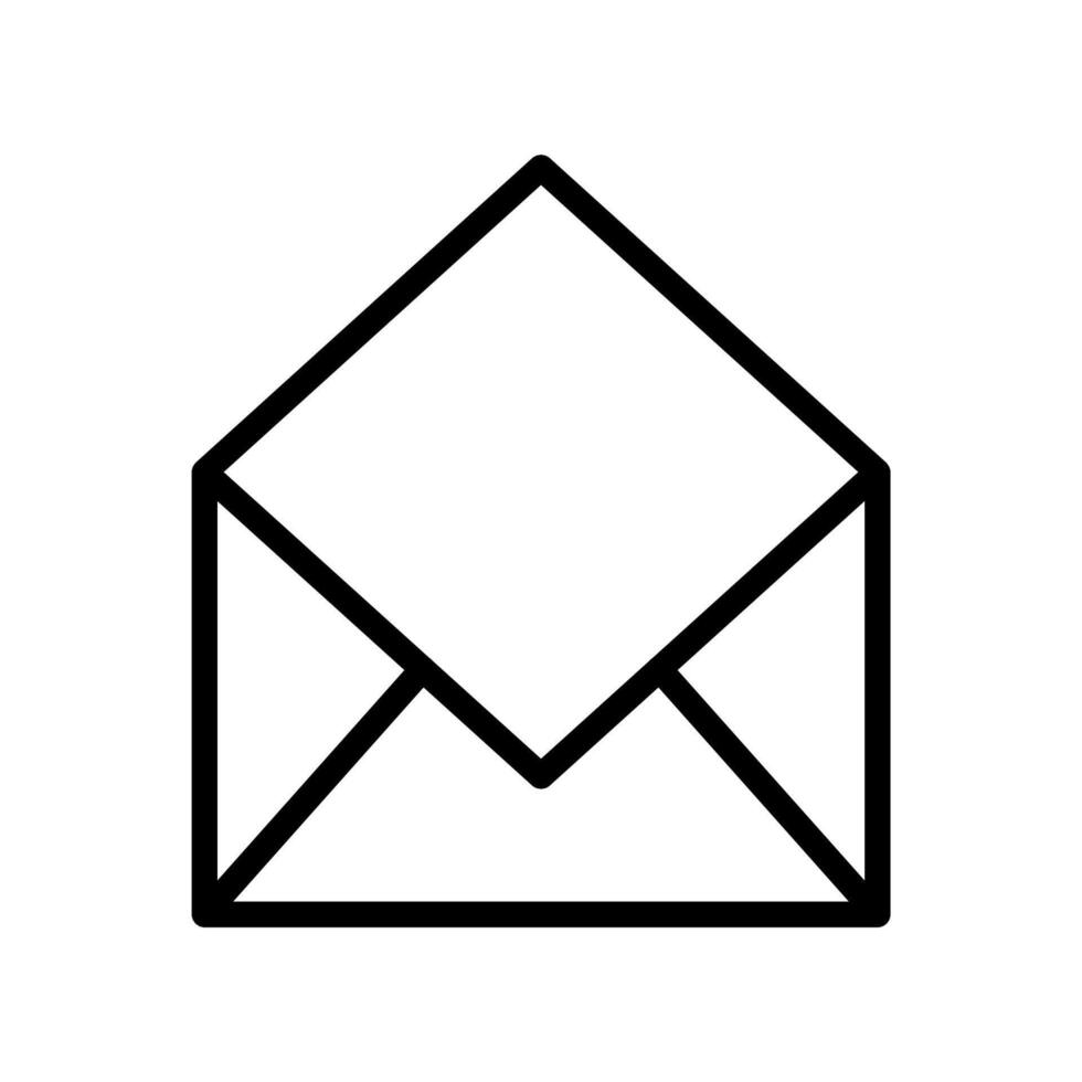 Empty linear email icon. Editable stroke. Open envelope icon, pictogram vector