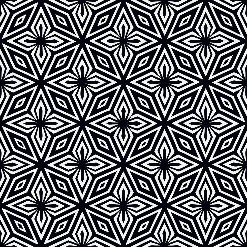 Abstract black and white geometric pattern with star shapes vector