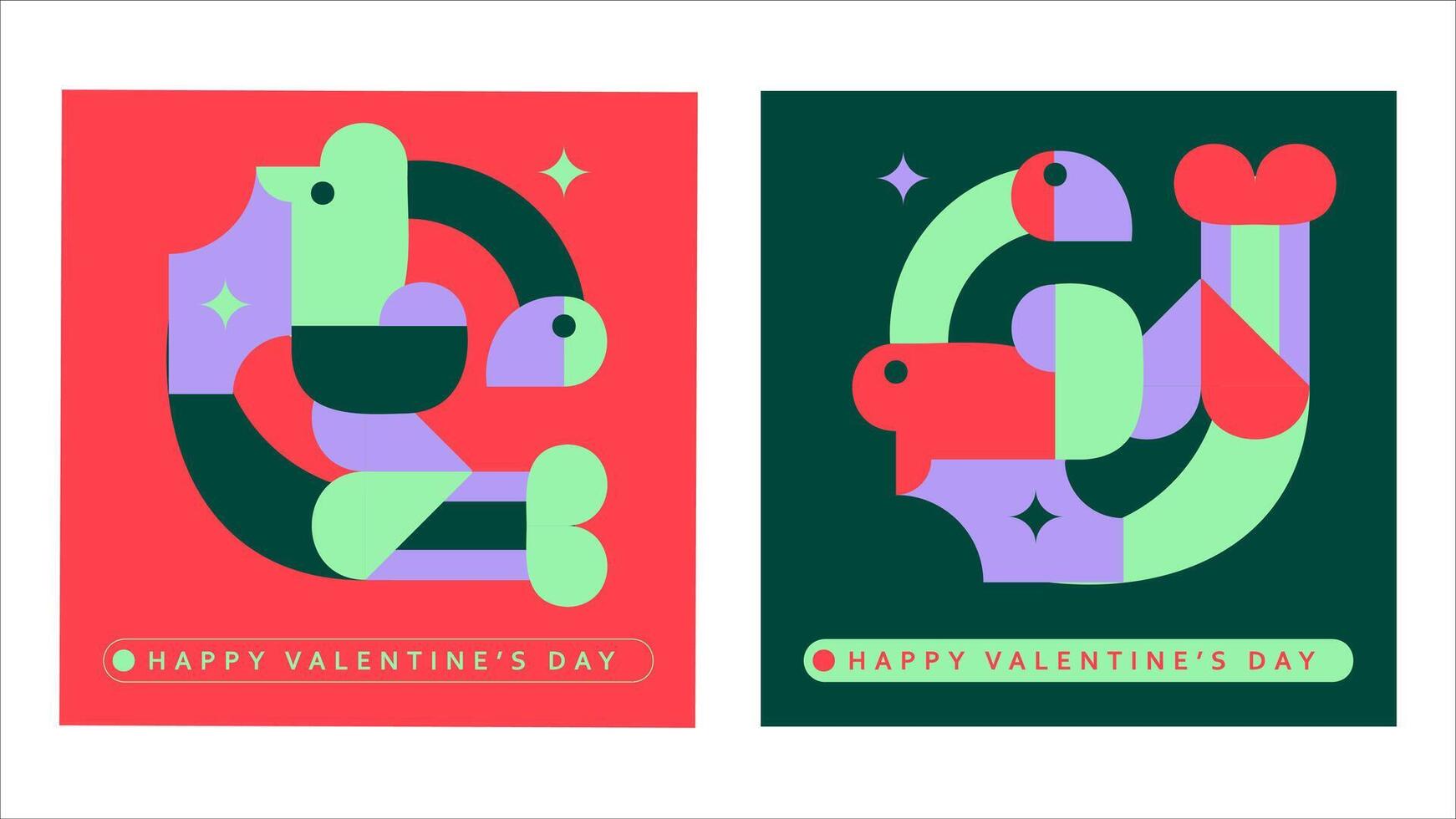 Illustration Wallpaper Geometric Valentine's Day Cards design. vector