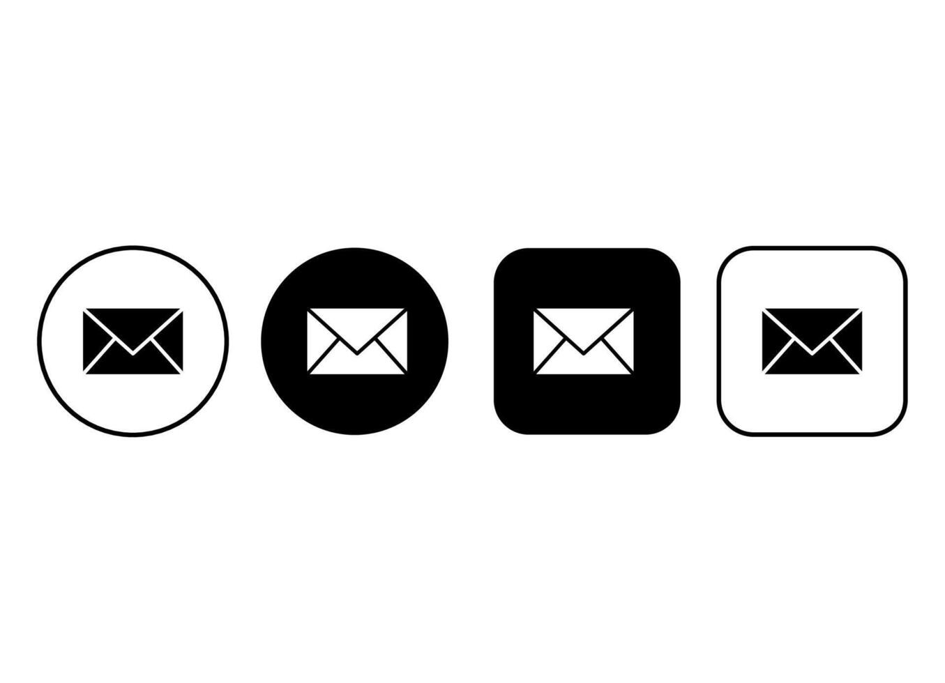 Set of mail envelope icons buttons for website. Email icon button sign vector