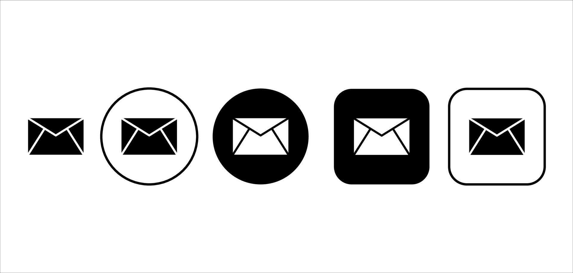 Set of mail envelope icons for business or for web. Email icon button sign vector