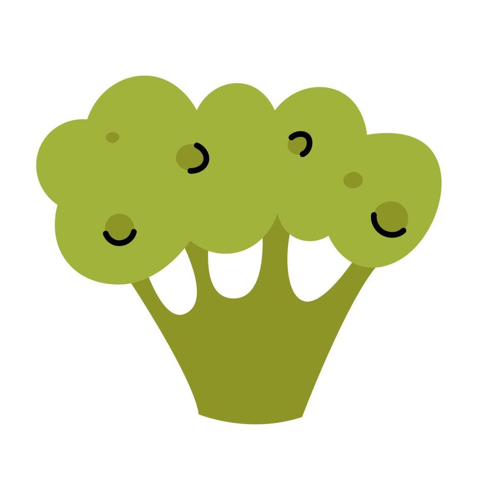 Hand drawn broccoli in doodle style. Healthy food. Dieting vegetable vector