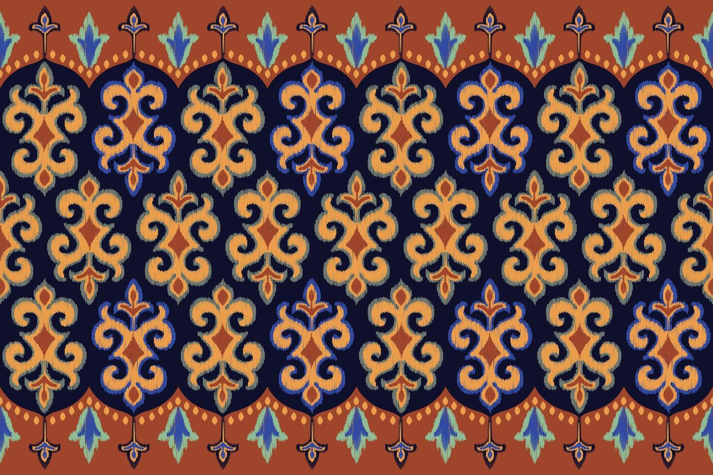 Ikat ethnic embroidery design pattern vector