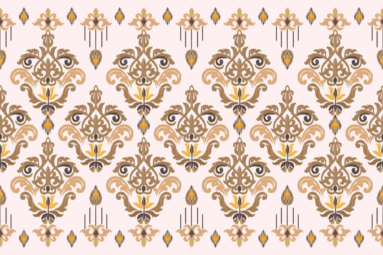 Art of Ikat ethnic embroidery design pattern vector