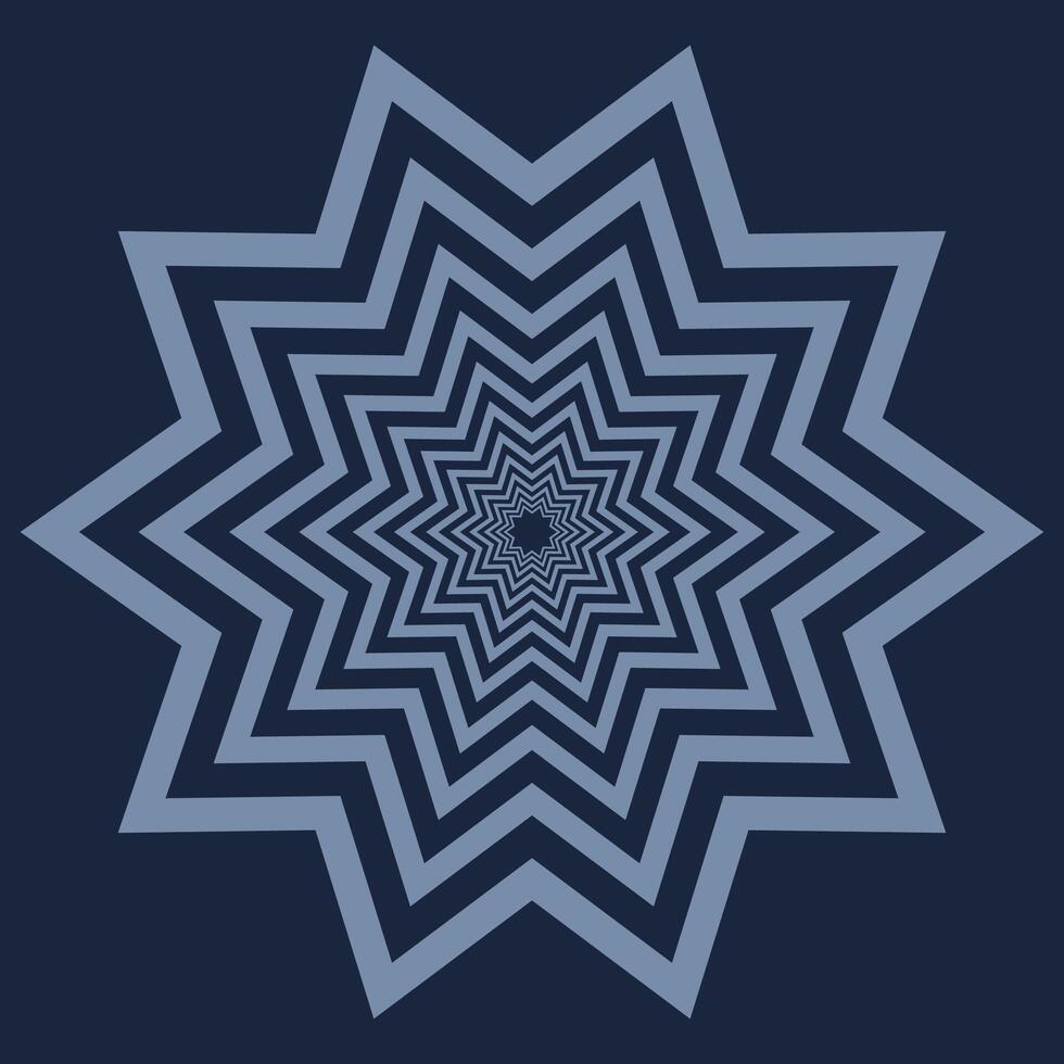 Dark Ten-Pointed Star Mandala Background - Abstract Star Pattern Design vector
