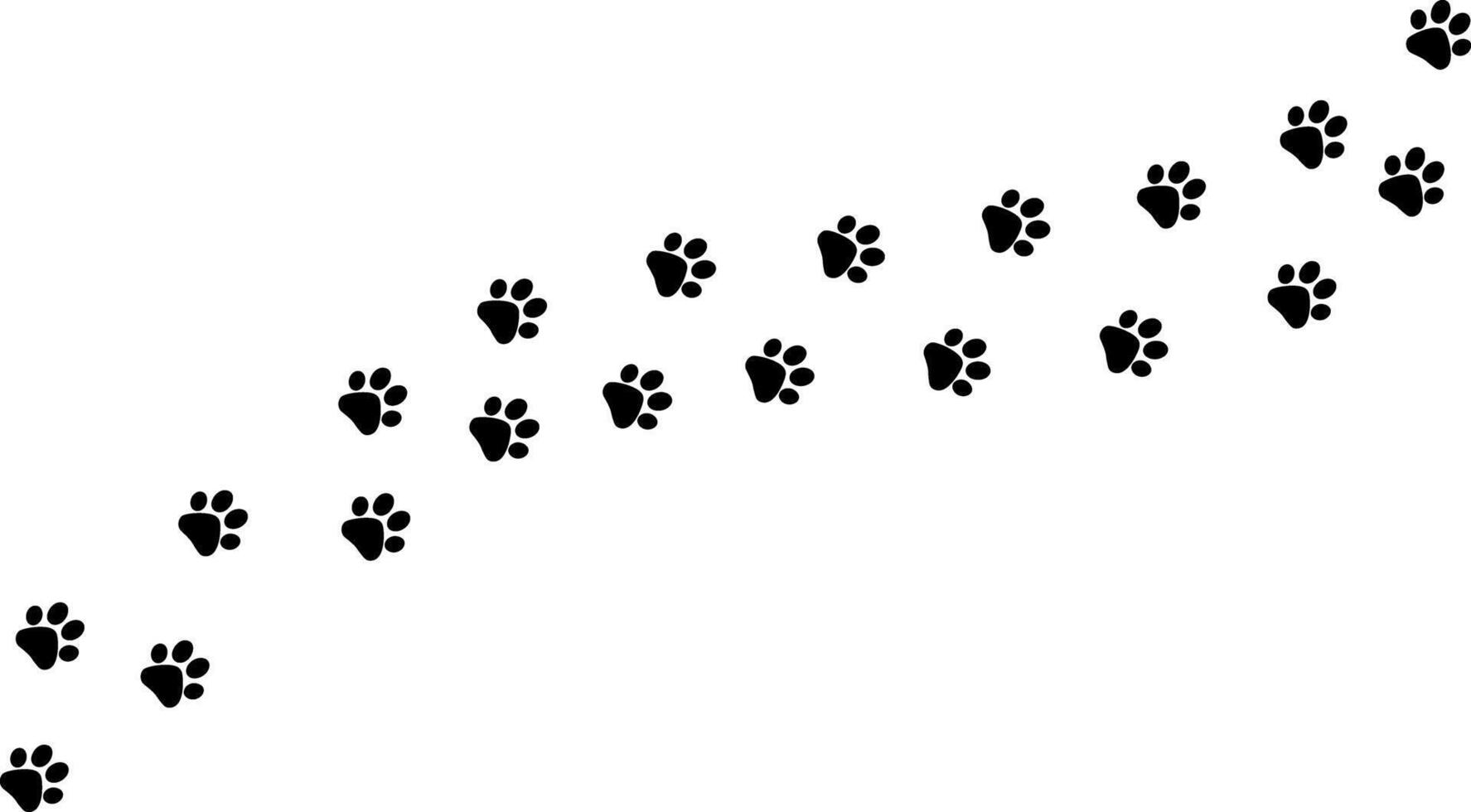 Cute cat paw print road. vector