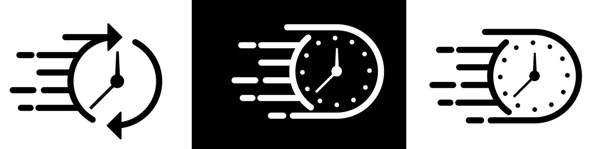 Quick time or deadline icon set in line style, Timers, Express service, Countdown timer. Illustration vector
