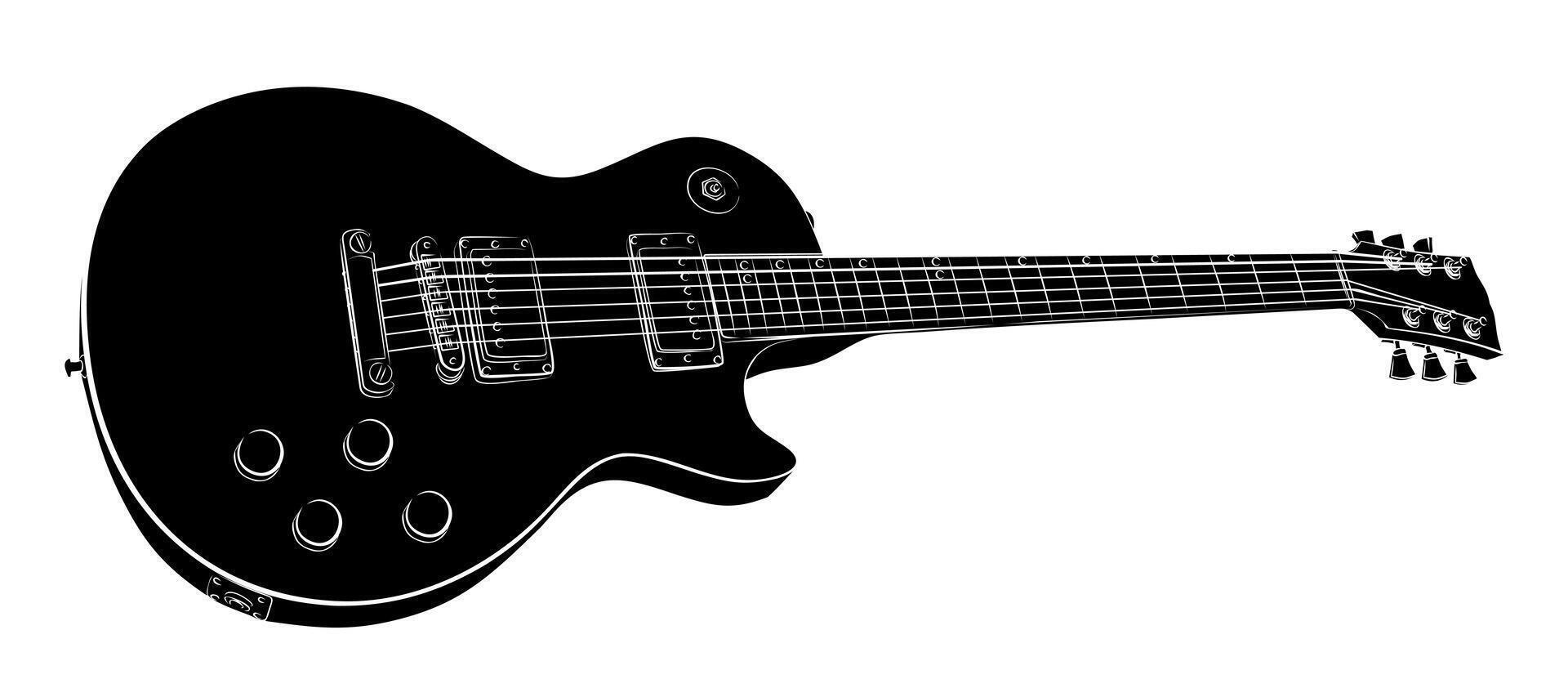 Sketch of a classical variety electric guitar. vector