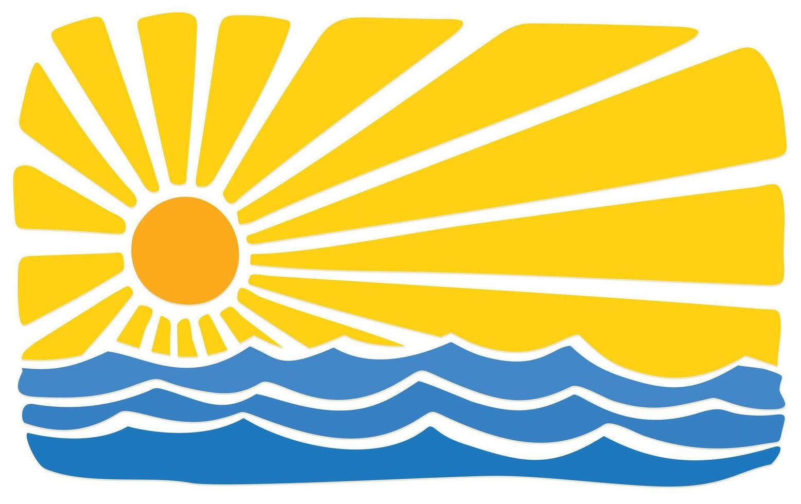 Sun and the sea. vector