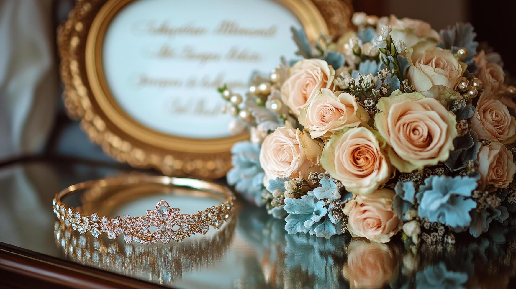 Wedding bouquet and tia photo