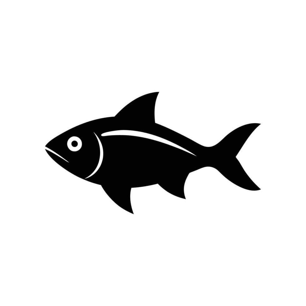 Black and white fish vector