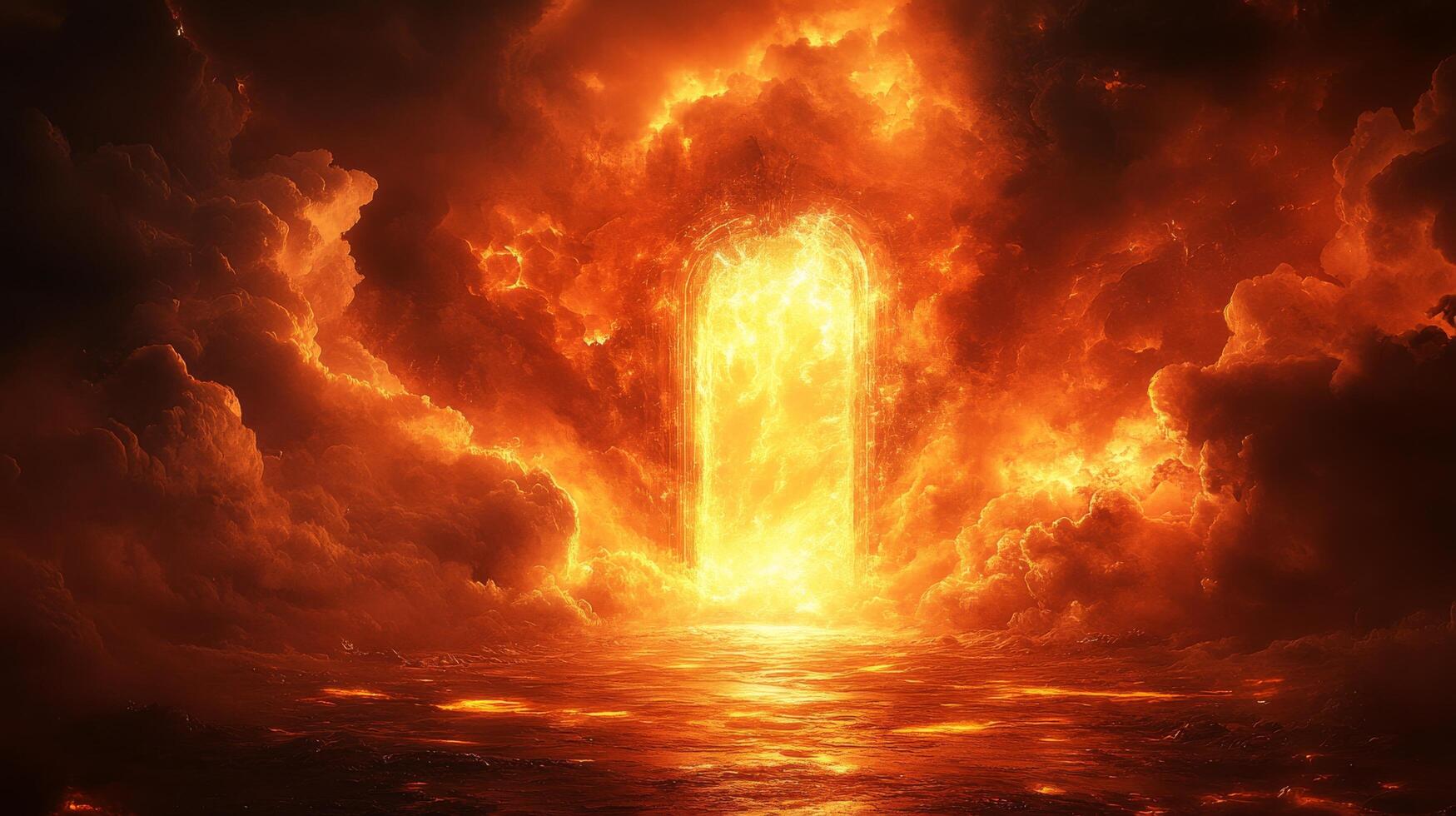 The door to hell, fire, fire and brimstone, hell, hellfire, hell, photo