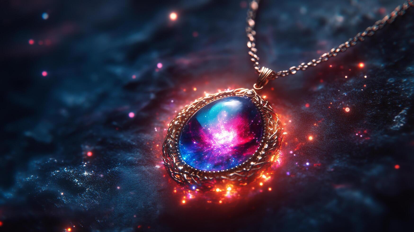 A necklace with a galaxy in it photo