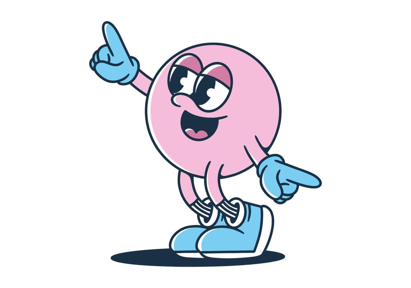 Cute dancer character in pink colors vector
