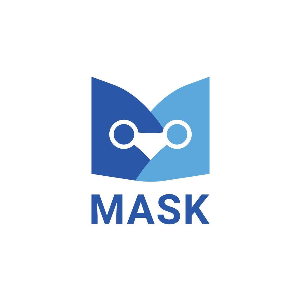 m letter mask logo vector