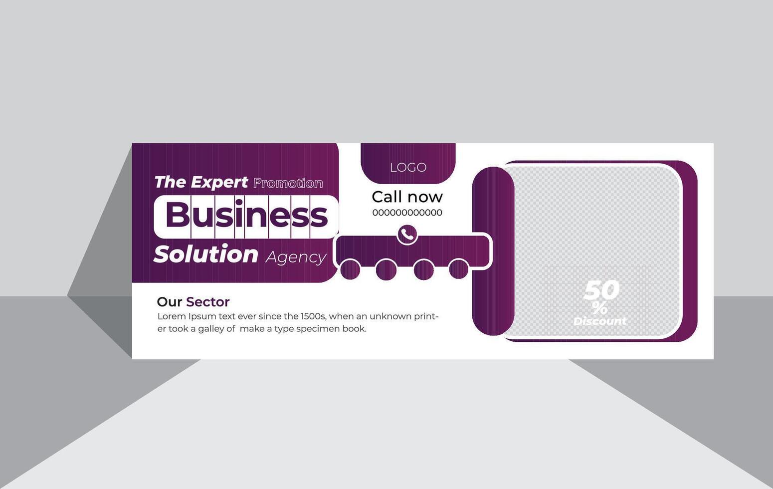 Business flyer template with purple background vector