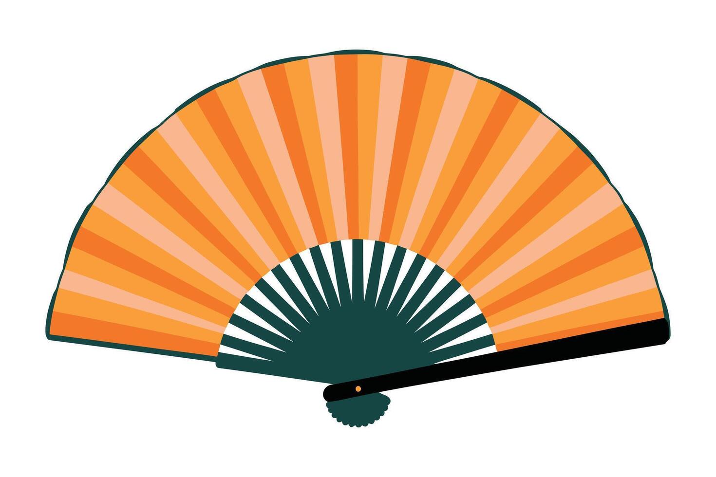 Asian hand folding fan open representing Japanese culture isolated on white background vector
