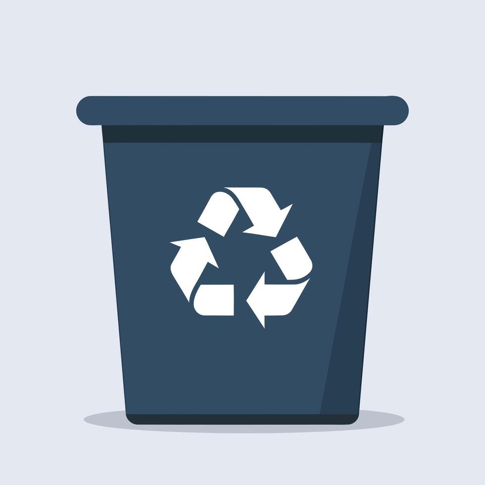 a recycle bin with a recycling symbol on it vector