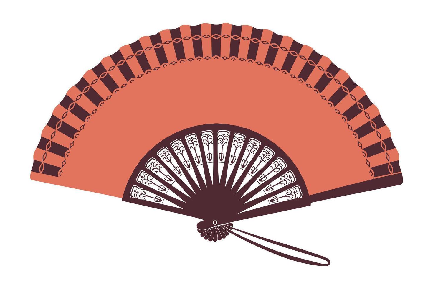 a fan with a red and black design vector