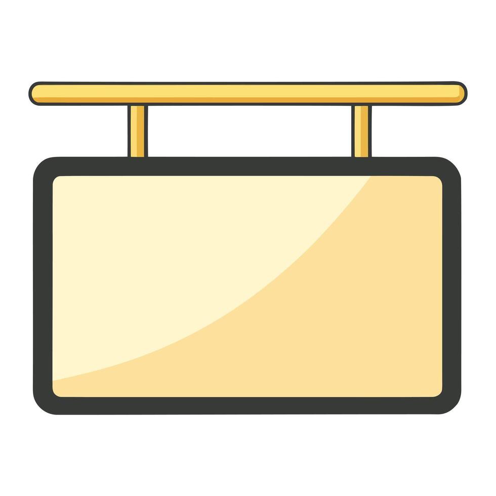 a sign on a white background with a yellow frame vector