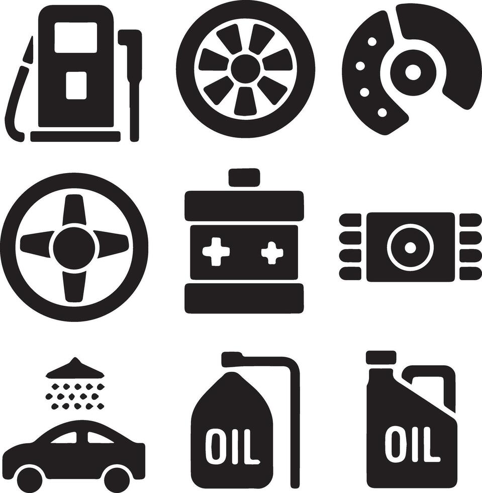 Collection of Automotive Repair and Maintenance Icon bundle vector