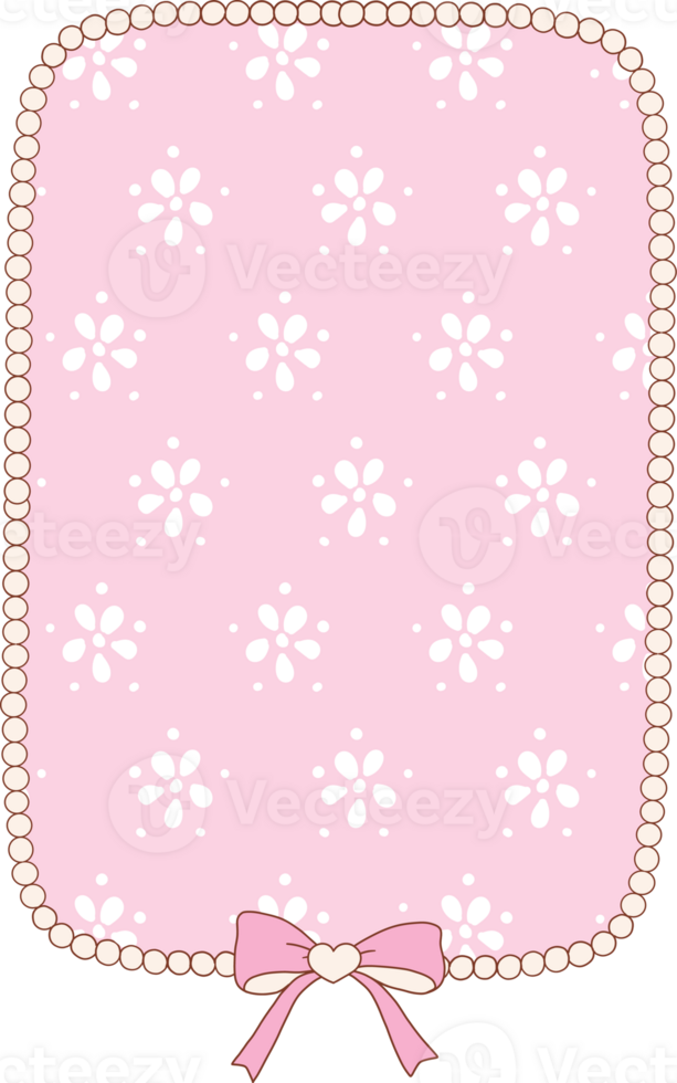 Hand drawn whimsical frames collection in coquette style graphic set light pink pastel color style png