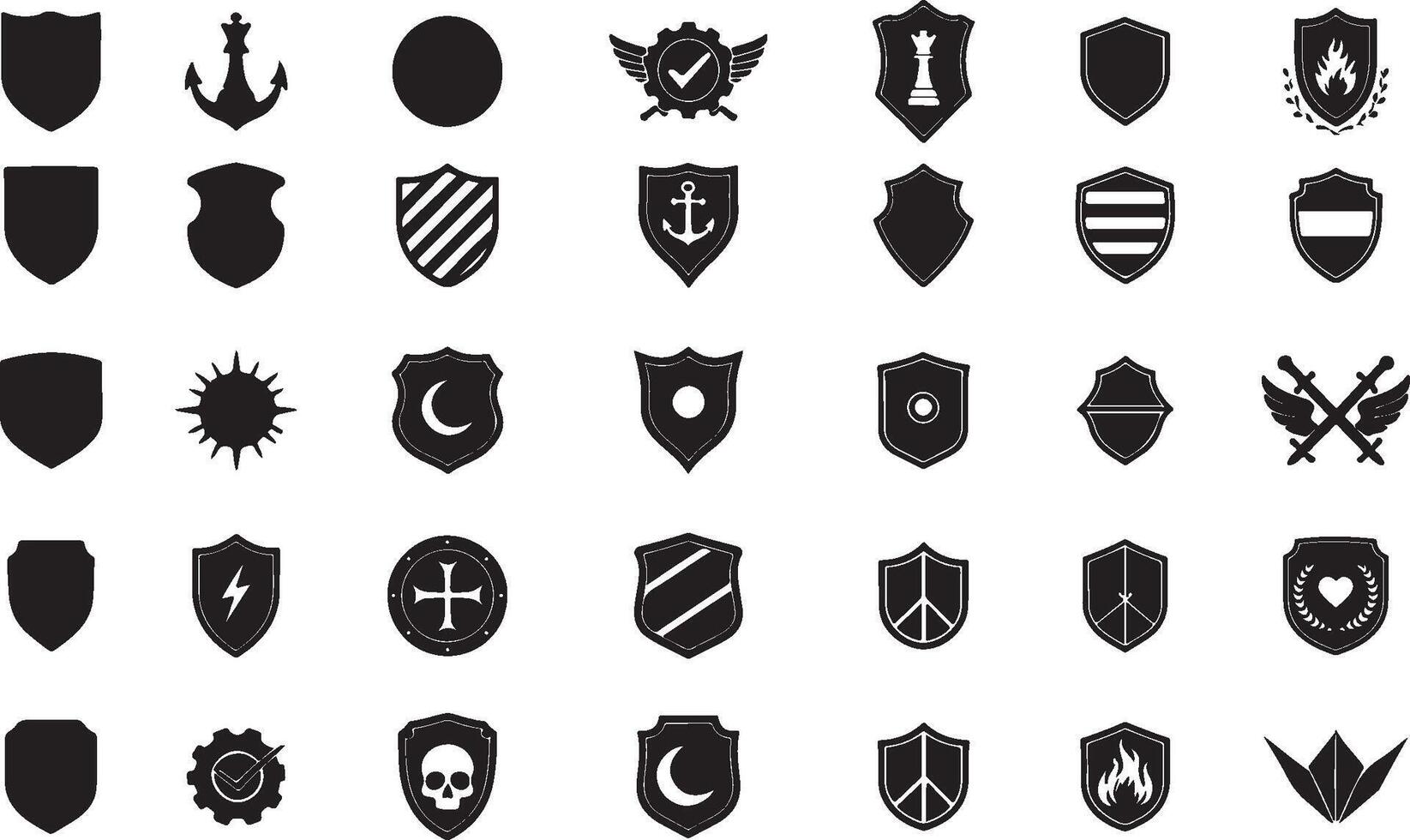 Shields and other symbols set vector