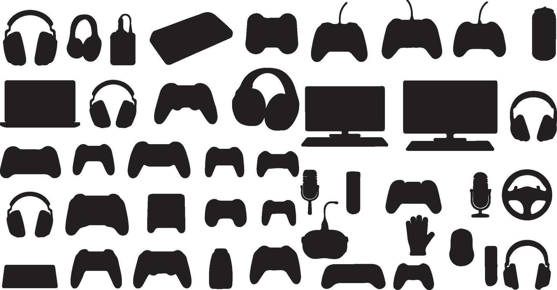 A collection of various electronic devices and accessories vector