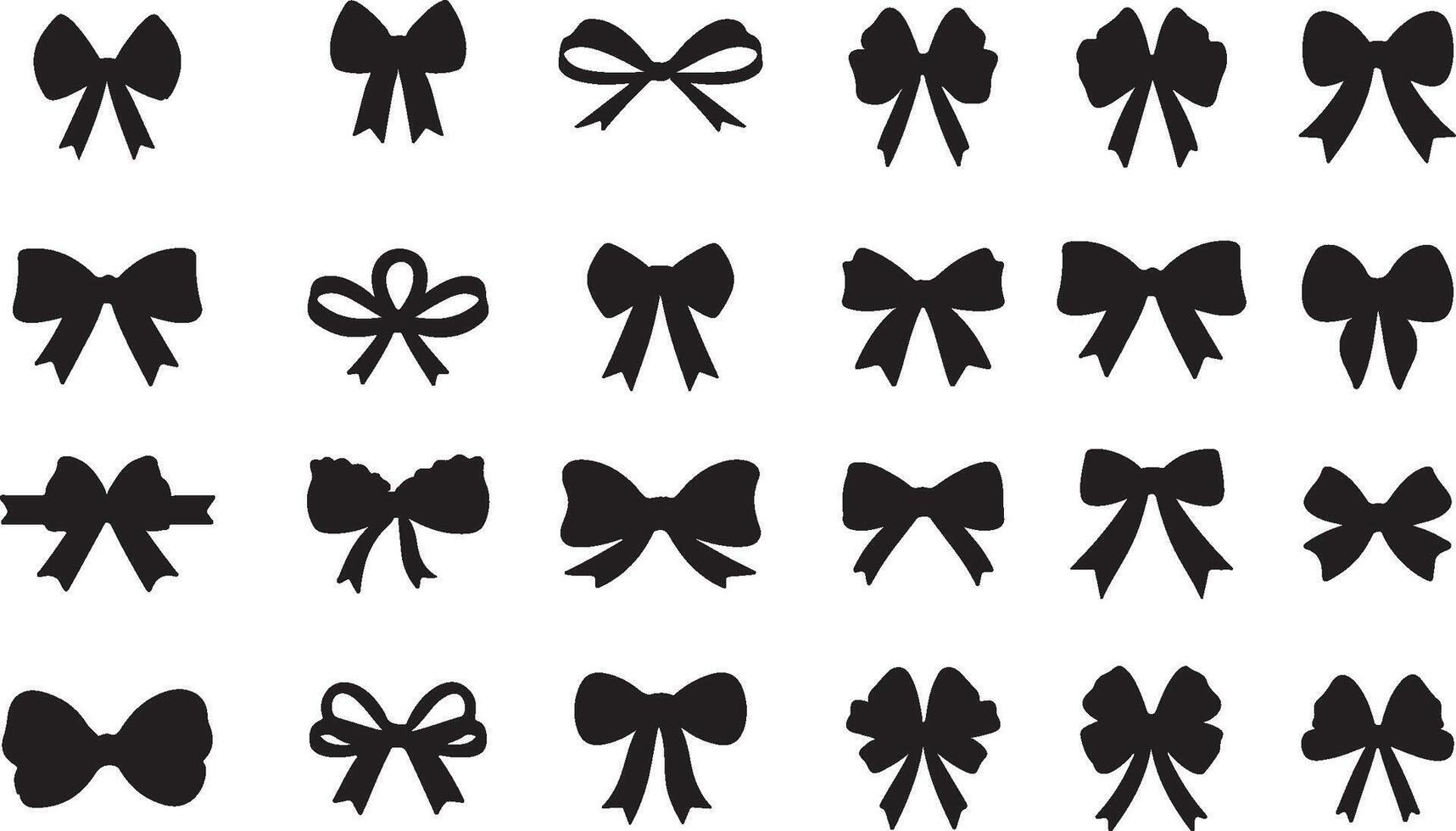 A set of black bows on a white background vector