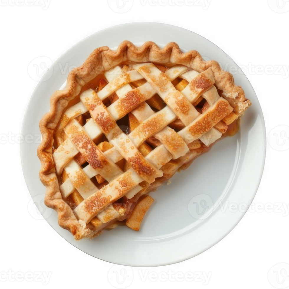 Bowl of apple pie. Top view. png