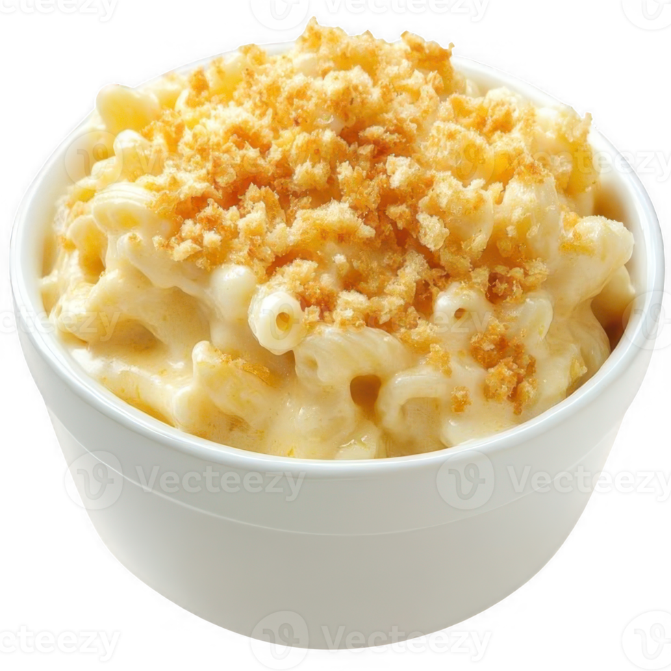 Macaroni and cheese in a white bowl png
