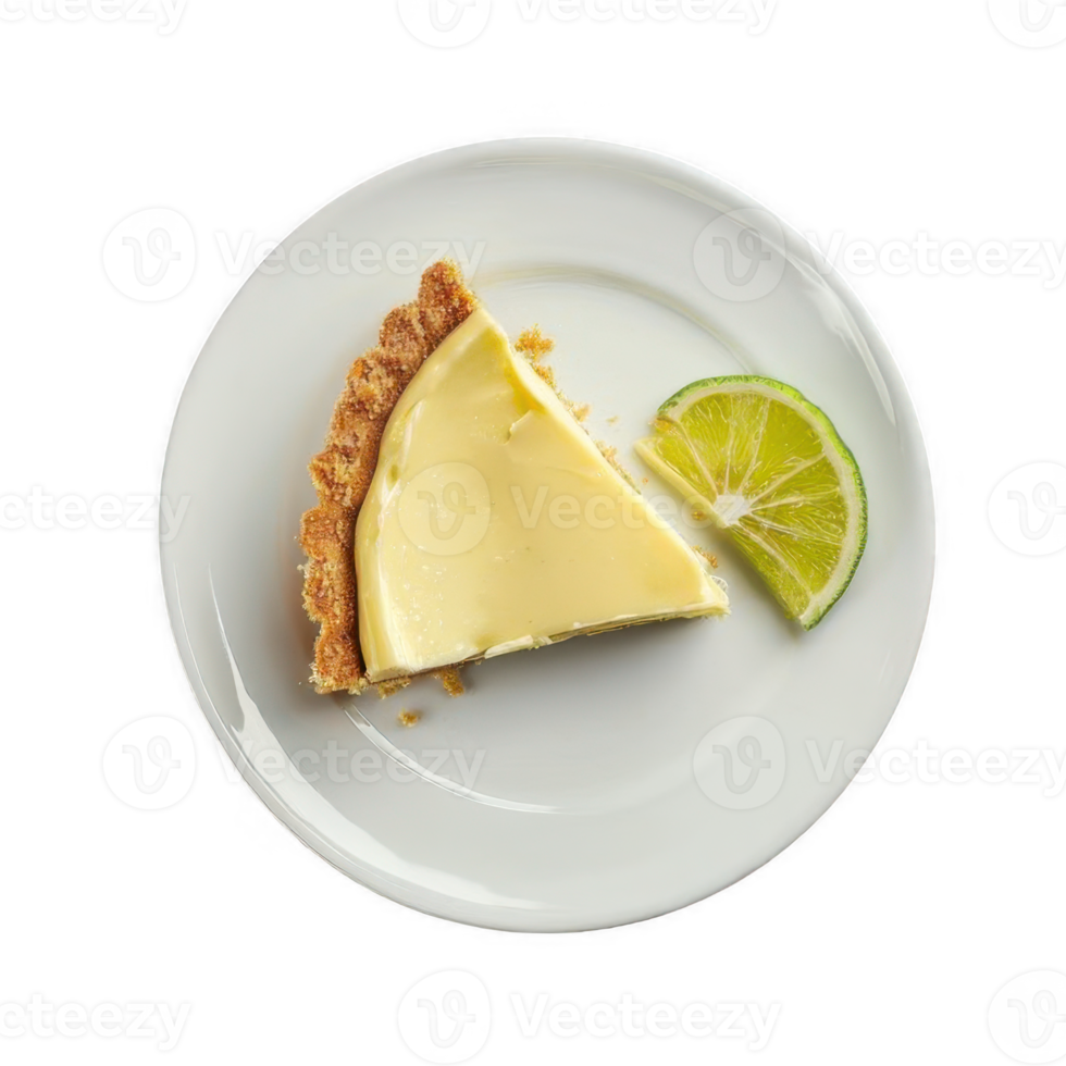 A slice of lime pie on a white plate png